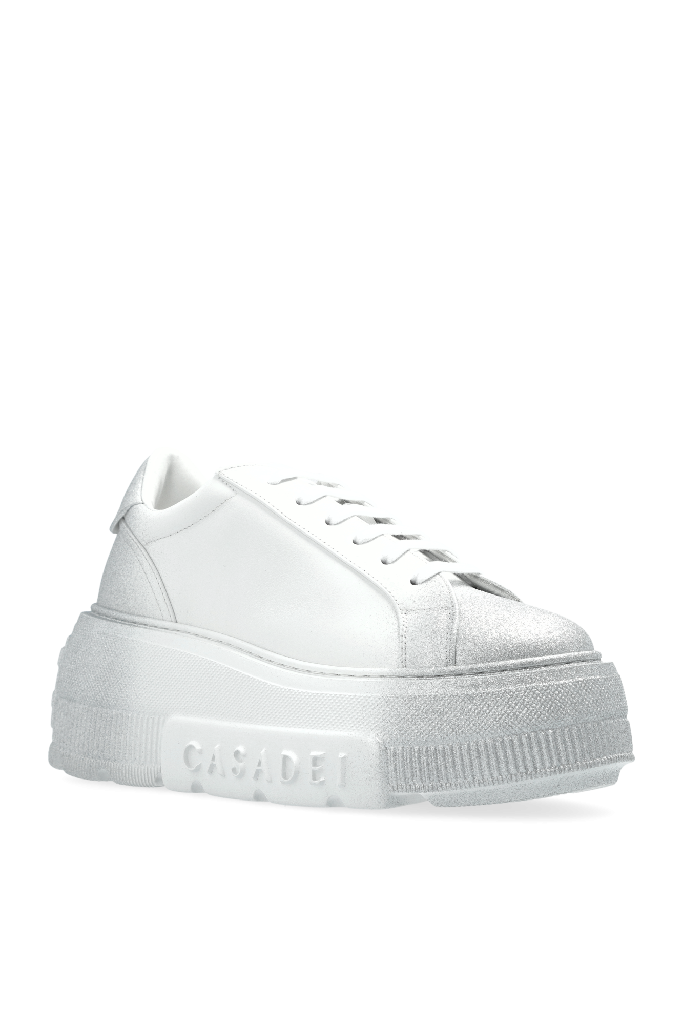 スニーカー CASADEI FW25 Casadei Sneakers White (2X894U0701 SALEN9999) Sneakersy białe skórzane na platformie CASADEI
